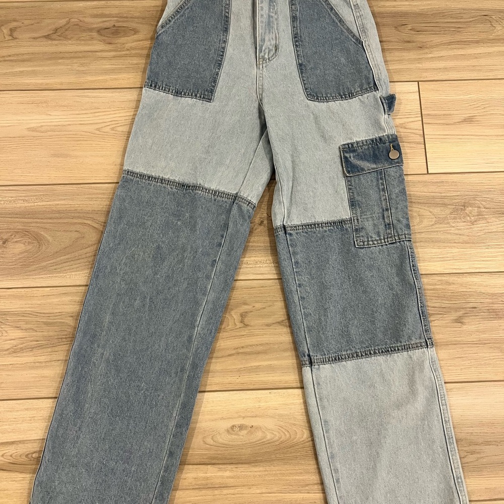 Men's Two-Tone Patchwork Jeans